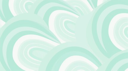 Abstract background featuring a  pattern of overlapping, swirling, light green and white shapes