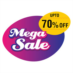 Mega Sale shape, Advertisement Concept, Flyer, Web Banner