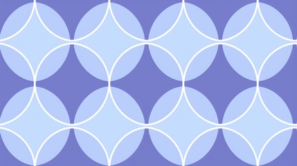 Fototapeta premium A pattern of overlapping circles, creating a geometric design. The circles are in shades of blue, with white outlines