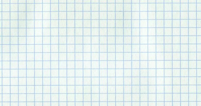 Exercise book grid raw 4K 4096 medium cells move across. Crazy doodle grunge paper scan pulsing stop motion blank background good for titles, intro, school, background, etc...