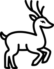 Fototapeta premium Cute deer illustration drawn with black lines