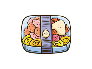 Cute Food Character with Cartoon Style for Stickers