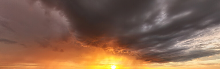 Beautiful summer sunset dramatic sky