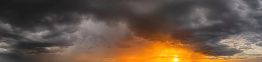 Beautiful summer sunset dramatic sky