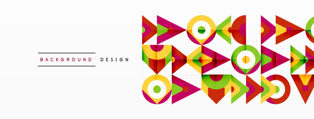 Colorful circle and triangle abstract background. Template for wallpaper, banner, presentation, background