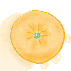 holding a big orange