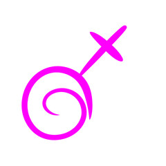 Venus symbol, female symbol, graphic illustration