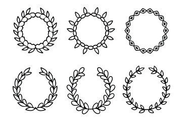 Wreath Line Art Creative Examples