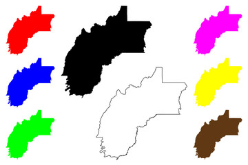 Richland County, Louisiana (U.S. county, United States of America, USA, U.S., US) map vector illustration, scribble sketch Richland Parish map