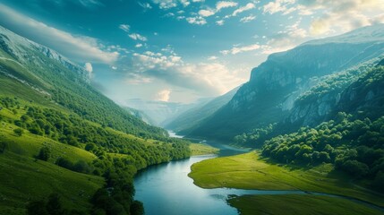 A picturesque landscape with vibrant colors and a call to action Dont just watch nature protect it attend the environmental film festival and join the movement for change..