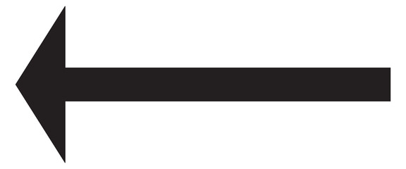 Obraz premium Straight long left vector arrow icon.