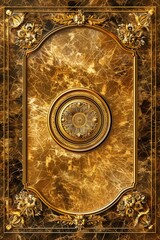 Naklejka premium Baroque Classical Abstract Marble Framed Ceiling Art with Ornate Border. Luxury Lavish Decor Victorian Elements with Seamless Pattern Background Texture