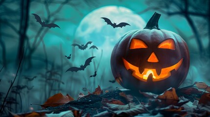 spooky pumpkin hallowen background