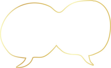 Golden speech bubble luxury icon, dialogue, text, chat