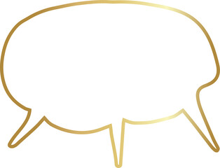 Golden speech bubble luxury icon, dialogue, text, chat
