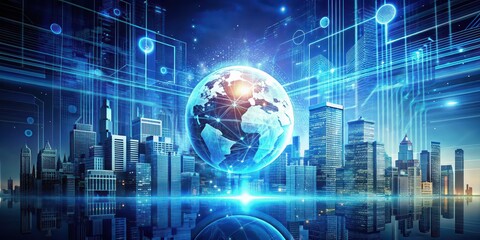 Obraz premium Technological progress through the use of in the future, AI, technology, innovation, robotics