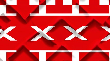 Obraz premium Minimalist seamless pattern of the Danish flag in a handdrawn style, depicting the white Scandinavian cross on a red background