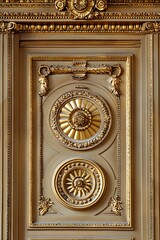 Obraz premium Baroque Classical Abstract Marble Framed Ceiling Art with Ornate Border. Luxury Lavish Decor Victorian Elements with Seamless Pattern Background Texture