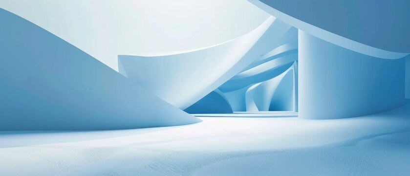 Abstract Blue Architectural Interior