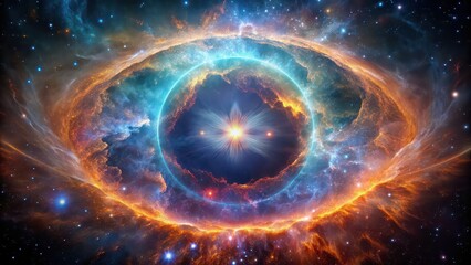 Obraz premium A breathtaking view of a planetary nebula showcasing cosmic elegance, space, universe, astronomy, stars, nebula