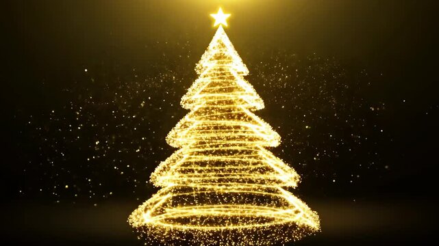 Animated christmas tree appearance. Perfect for holiday, festive, and seasonal content featuring a magical tree transformation
