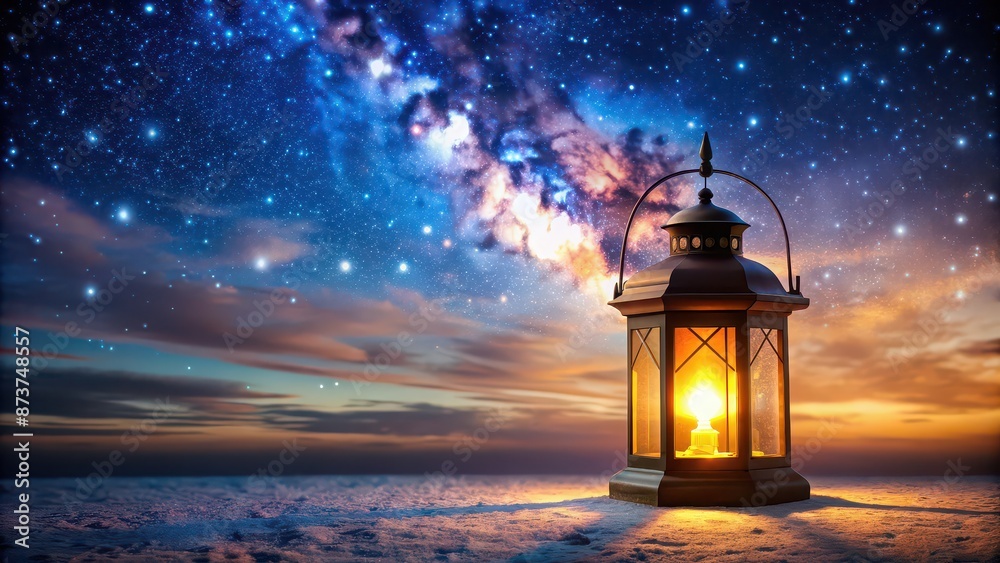 Canvas Prints Glowing lantern illuminating the night sky , lantern, light, night, darkness, glow, illumination, outdoors, nature