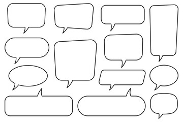 Obraz premium Speech bubble, speech balloon, chat bubble line art icon for apps and websites.
