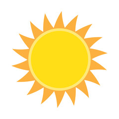 Sun icon in flat style, simple yellow sun.