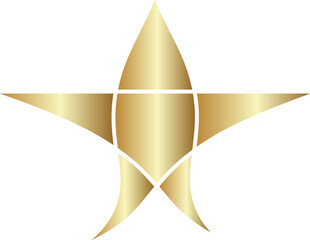 Golden stars icon for holiday design element