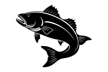 Fototapeta premium Bass vector illustration, Bass isolated on white, Bass silhouette, Bass vector art