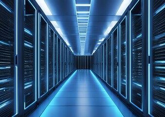 Fototapeta premium State-of-the-Art Data Center: Cutting-Edge Infrastructure and Technology