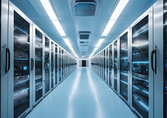 Fototapeta premium State-of-the-Art Data Center: Cutting-Edge Infrastructure and Technology