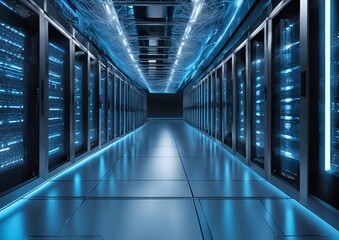 Fototapeta premium State-of-the-Art Data Center: Cutting-Edge Infrastructure and Technology