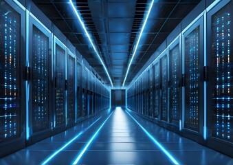 Fototapeta premium State-of-the-Art Data Center: Cutting-Edge Infrastructure and Technology