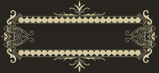 golden vintage frame Abstract pattern message frame The edge of the carpet is an empty space for an elegant message.
