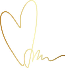 Heart gold hand drawn icon, love, valentine, wedding