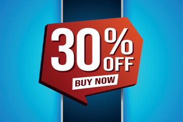 30% thirty percent off buy now poster banner graphic design icon logo sign symbol social media website coupon

