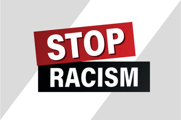 stop racism poster banner graphic design icon logo sign symbol social media website coupon

