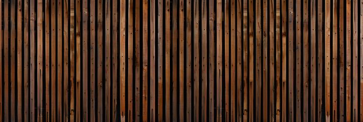 Wood background banner panorama long - Brown wooden acoustic panels wall texture , seamless pattern