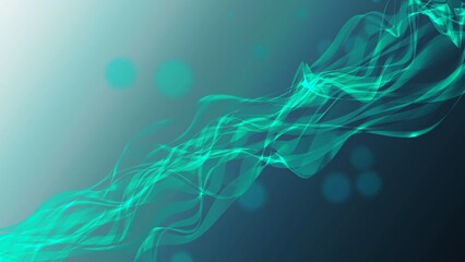 Abstract blue waves floating in space. Colorful digital gradient background animation