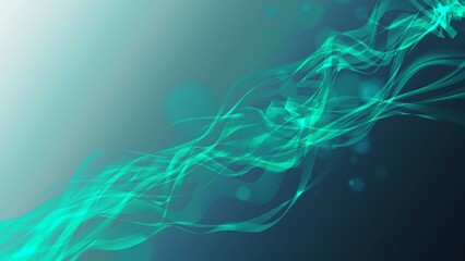 Abstract blue waves floating in space. Colorful digital gradient background animation