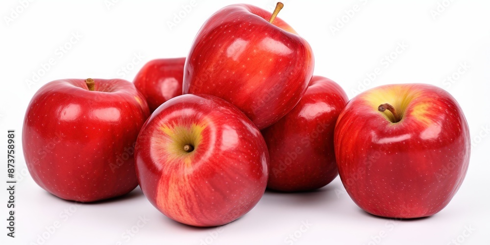 Poster Red Apples on White Background