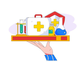 Medical characters fighting the epidemic flat vector concept operation hand drawn illustration
