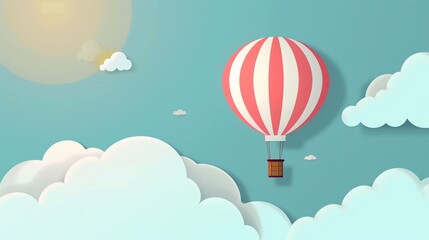 Obraz premium Hot air balloon, floating high, SVG, sky voyage