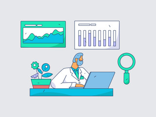 Medical characters fighting the epidemic flat vector concept operation hand drawn illustration
