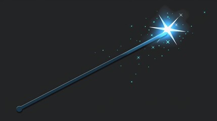 Fototapeta premium Magic wand, star tip, SVG, spell casting