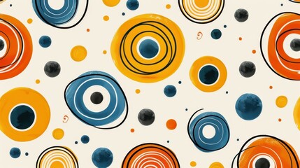 Fototapeta premium Vibrant cartoonstyle geometric patterns for modern design projects.