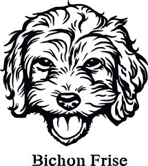 Bichon Frise - Funny Dog, Vector File, Cut Stencil for Tshirt