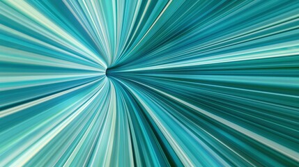 Fototapeta premium Dynamic technology concept with abstract tunnel speed light Starburst background in blue and green hues.