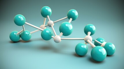 Obraz premium Explore a detailed 3D molecular visualization of cutting edge skincare products complex organic structure.